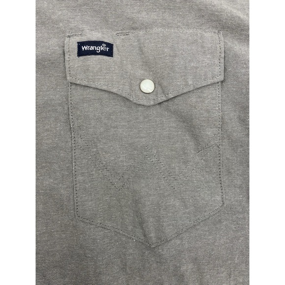 Vintage Wrangler Shirt Pearl Snap Western Cowboy Chambray Mens XL Gray - Picture 2 of 10